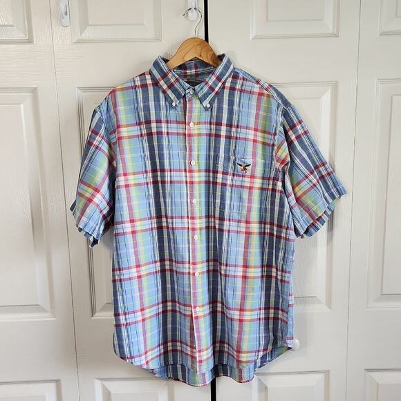 American Living Mens Multi-Colored Plaid Shirt Size XXL Button Down 100% Cotton - Picture 1 of 8